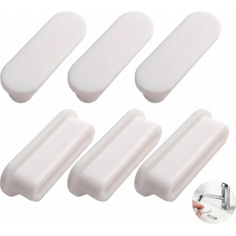 Filtres de Débordement Évier, 6 Pièces en Silicone, Cache-Trop-Plein Lavabo Ovales Anti-Colmatage, Protège Canalisations (1/5)