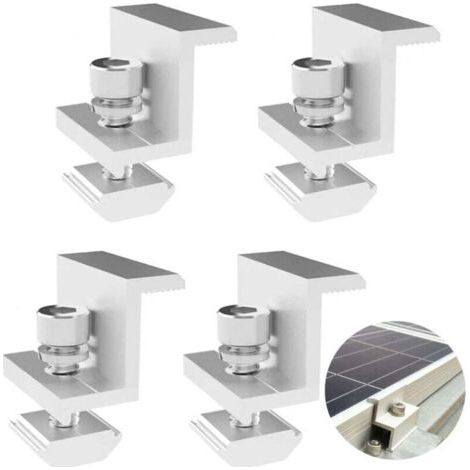 Pair verstellbare Z-förmige Halterungen für Photovoltaik-Solarmodule - 30 mm Endklemme - Komplettpaket -