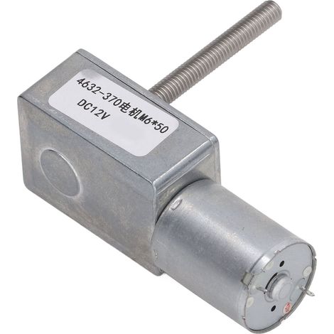 Moteur réducteur DC 12V 66RPM à auto-blocage, arbre fileté M6 pour applications de précision (1/5)