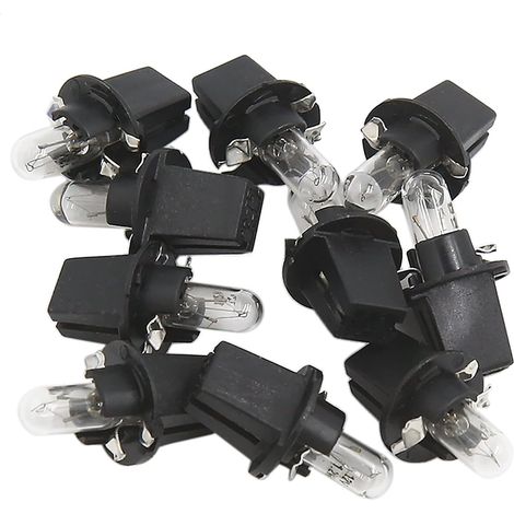 10 Pcs DC 12V 1,2W T5 Ampoule Tableau de Bord Jaune Clair pour Voiture Interne (1/4)