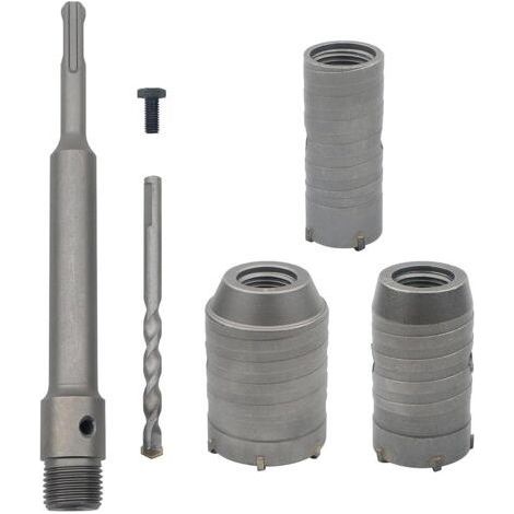 Mèche de forage en béton avec manche rond de 350 mm SDS Plus Trépan pour trou de sciage de béton Mèche de forage pour mur en pierre de ciment avec expansion de 30/40/50 mm (Argent) (1/5)