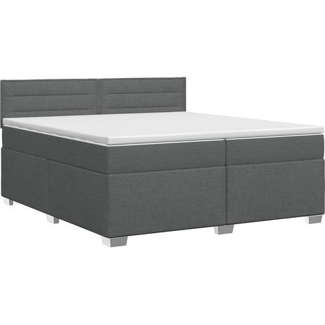 Maison Exclusive - Letto box spring con materasso Grigio Scuro 200 x 200 cm (1/5)