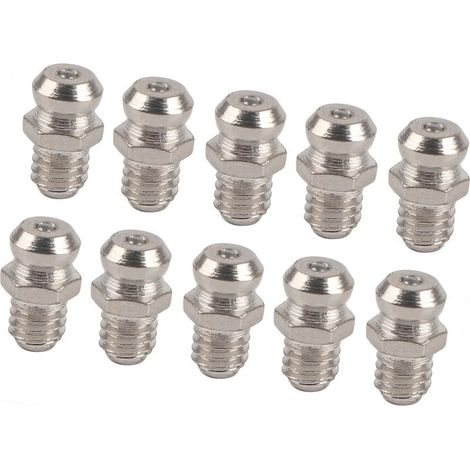 Set of 10 tips of replacement in metal for gun to grease, accessories of lubrification resistant to the rust for the automotive, the motorcycle and the industry (M6 Straight) (1/5)