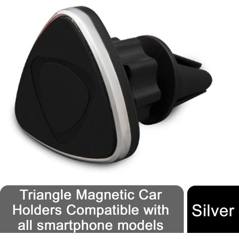 Triangle Magnetic Car Holders Compatible with all smartphone models Silver (1/5)