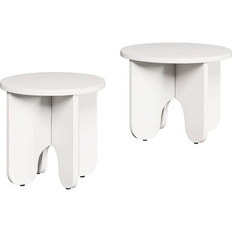 Maison Exclusive - Couchtisch 2 pcs Weiß Massivholz Kiefer