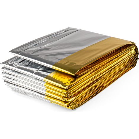 Manta térmica de emergencia de lámina de aluminio 160x210 cm (1/2)