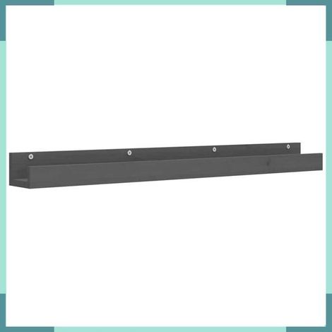 Étagère murale - 823596 - Gris - Bois de pin massif - 110 x 12 x 9 cm (lot de 2) (1/5)