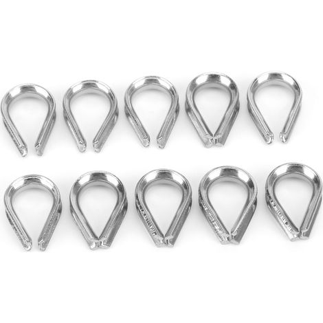 Cosses de câble en acier inoxydable 2mm pour bateau, bagues de protection métalliques pour câble, pinces de serrage (1/5)