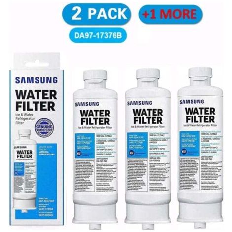 Lot de 3 filtres à eau de rechange pour réfrigérateur Samsung – Charbon de noix de coco 100 % naturel – Ajustement parfait – Compatible avec DA97-17376B - DA97-08006C (1/4)