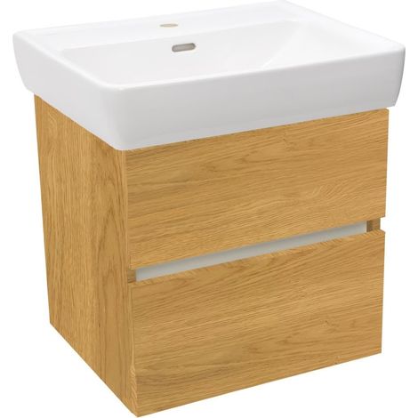 Ensemble meuble avec vasque - Naturel - Project - 52,5x51x45,3 cm - Chêne miel