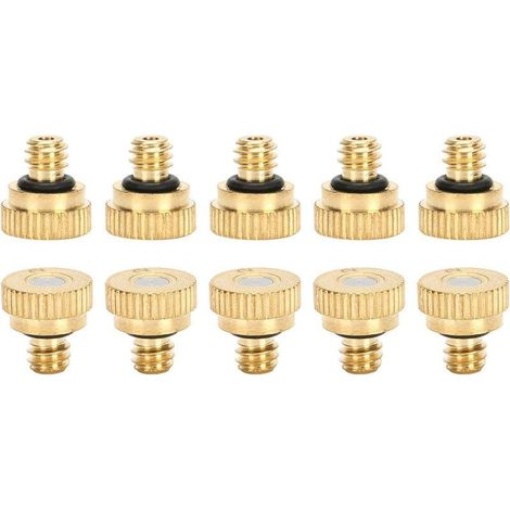 0,2 mm 10 pièces buses de brumisation en laiton, buse de système de brumisation de tête de pulvérisation extérieure à basse pression d'eau du robinet de.