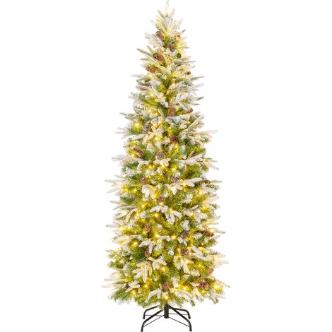 Albero di Natale artificiale pre-luminoso 190cm foderato di neve con 671 punte e rami articolati (1/3)