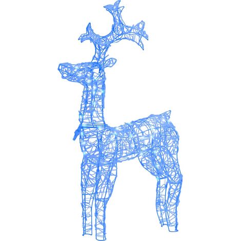 Renne de décoration de Noël,Décorations festives 90 LED 60x16x100 cm Acrylique CFW35875 (1/5)