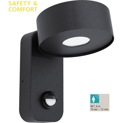 Applique Esterno Moderna Palosco Metallo Nero Policarbonato Trasp Led (1/5)