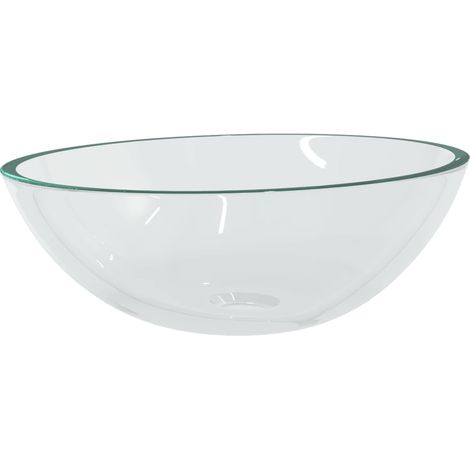 Lavabo vasque à poser Luxueux, Verre Bac à laver, 50x37x14 cm Transparent OIB8568E (1/5)