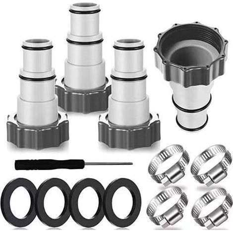 Adaptateur Tuyau Piscine 32 38,12 Pièces Adaptateur Piscine Intex 32 38,Adaptateur Piscine 38mm,Raccord Tuyau Piscine Intex,Adaptateur Tuyau Pompe Piscine. (1/4)