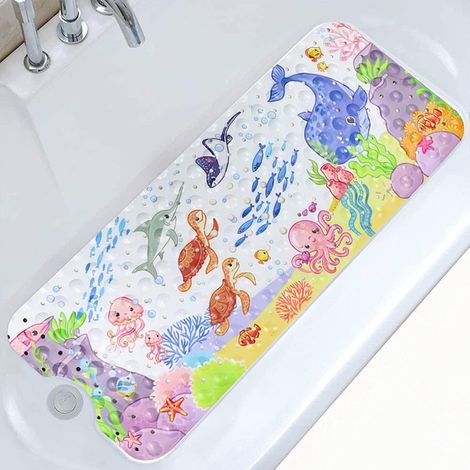 Tapis de bain antidérapant 100 x 40 cm, tapis de bain antidérapant avec 200 ventouses (1/5)