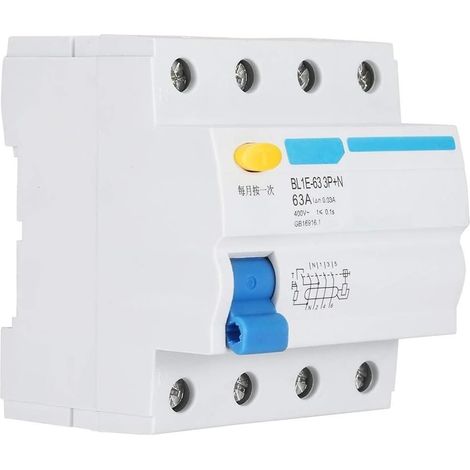 Disjoncteur 30ma, BL1E-63 3P + N 63A RCCB courant résiduel Disjoncteur 400V 30mA (1/5)