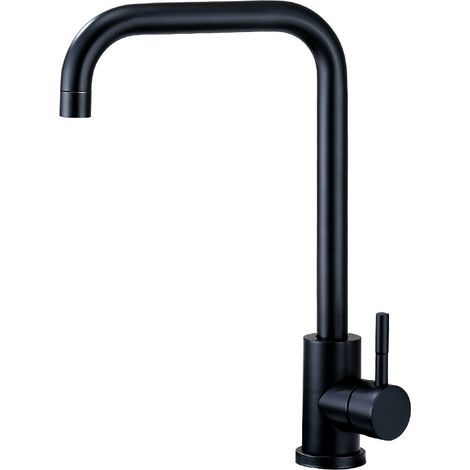 Robinet d'évier de cuisine en acier inoxydable peint pour eau chaude et froide (1/3)