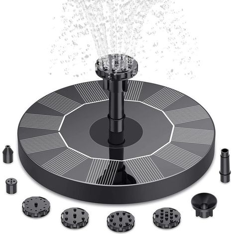 Fontaine Solaire Extrieur Flottante Pompe Solaire d\\'tang 6 Buses, Fontaine Solaire pour Jardins, Bains d\\'oiseaux, Etangs (1/5)
