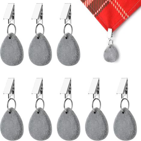Set mit 8 Tischdeckenbeschwerern aus Stein, Tischdeckenklammern für den Außenbereich, für Familie, Camping, Hochzeiten, Picknicks (1/5)