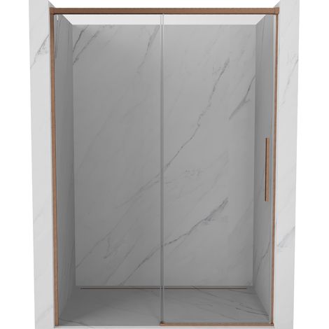 Mexen Rox Schiebetür-Duschkabine 160 cm, transparent, gebürstetes Kupfer - 8C2-160-000-65-00