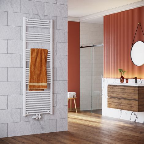 SONNI Termoarredo Scaldasalviette Verticale Radiatore ad Acqua Calda Bianco Connessione Centrale con Valvola 1800x600mm 998W (1/5)