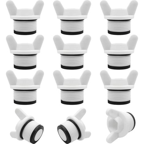 Bouchon Plomberie-12 Pièces 3/4" Mâle Filetage extérieur Pipe Hex Bouchon,Bouchon d'obturation,pour Machine à Laver,Lave-Vaisselle,robinetterie,plomberie,Filetage mâle de la tige papillon - 3/4" BSP (1/5)