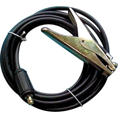 Câble de masse surmoulé 200 A longueur du câble 4 m D. du câble 16 mm² fiche KS 25 enveloppe caoutchouc fiche de branchement/pince de masse