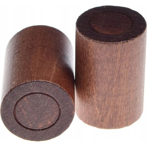 Gardinenstangenendstücke aus Holz, Ø 20 mm, 2 Stück, Erlenzylinder (1/5)