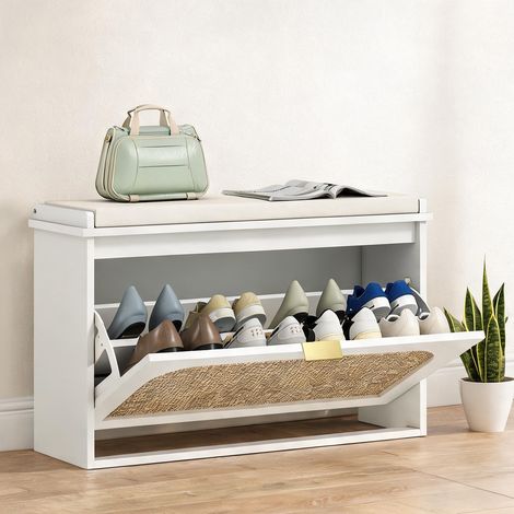 Console blanco en mDF Lino Sintético 80 x 26 x 47,5 cm (1/5)