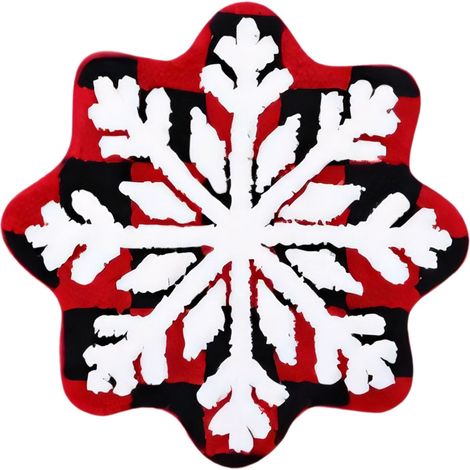Tapis De Seuil Flocons De Neige - Ronde Non Glissante En Polyester Haute Densité - Pour Entrée Intérieure Extérieure Salle De Bain - 1 Pièce (1/5)