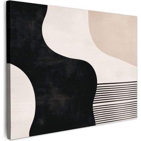 TABLEAU SUR TOILE Abstrait - Japandi - Beige - Moderne Décoration Murale 40x30 cm