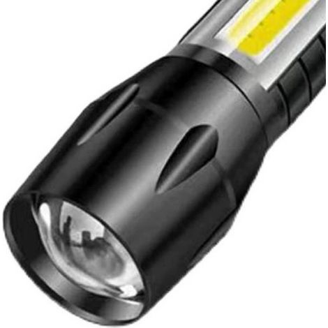 Mini lampe torche haute puissance d'extérieur, lampe torche télescopique portable à zoom pour la maison, lampe torche COB haute puissance longue portée. (1/5)