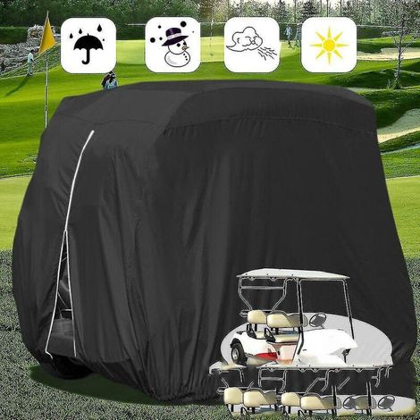 Housse extérieure pour voiturette de golf compatible avec Ez Go, Club Car, Yamaha, Movaland. Housse sur mesure avec revêtement PVC supplémentaire, résistante à la poussière et imperméable (27 pouces). (1/5)