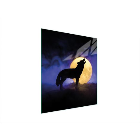Glasschneidebrett 45x52 Wolf