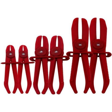 6 Pièces Jeu de Pince Durite Carburant,Pinces Tuyaux Rouge,Outil de Serrage pour Tuyaux Flexibles,Pince à Collier de Serrage,pour les Tuyaux de Frein, Tuyaux de Carburant (1/5)