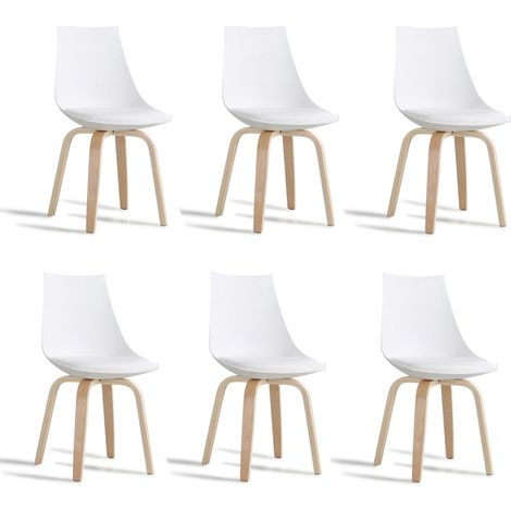Lot de 6 chaises scandinaves blanches - Nicosie