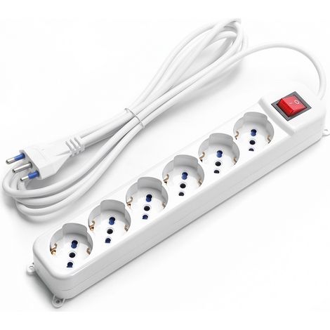 Ciabatta multipresa elettrica 6 posti con cavo da 1,5m &8211 6 Prese Schuko+Bipasso Aigostar (1/4)