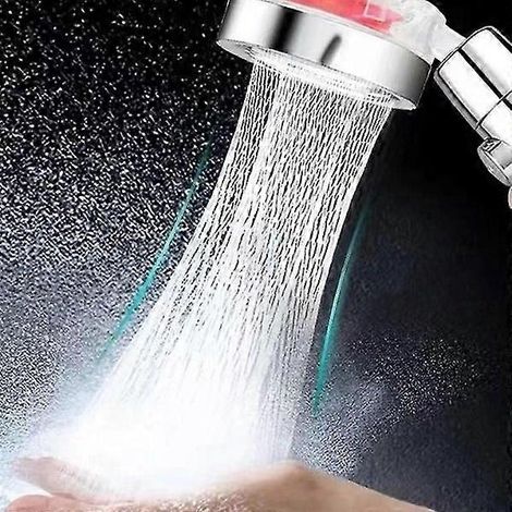 Pommeau de douche amovible haute pression avec bouton d'arrêt (rouge) (1/4)