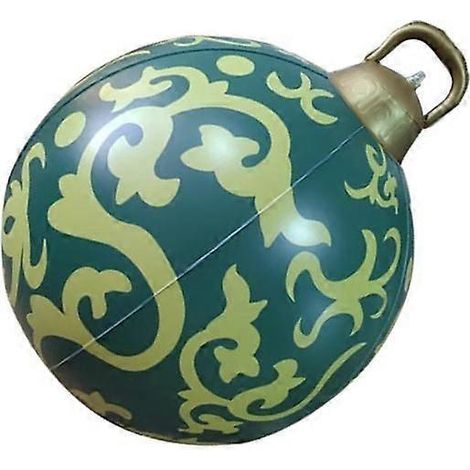 Boules de Noël gonflables décorées de 60 cm, sphères de Noël en PVC pour l'extérieur, décorations pour sapin de Noël, flocon de neige vert (1/5)