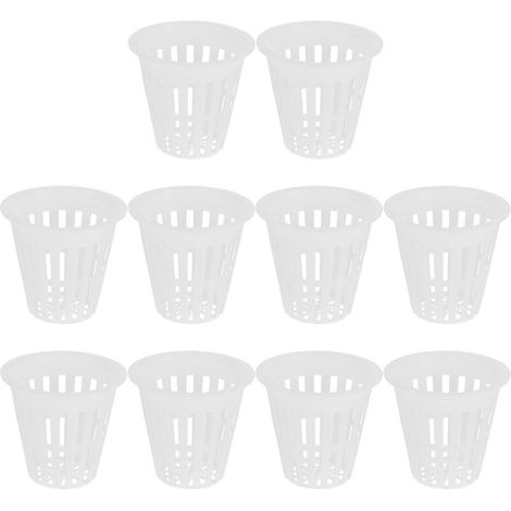 Lot de 10 pots en plastique pour culture hydroponique en filet à fentes, pour pépinière de plantes (1/5)
