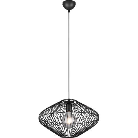 Lampada a sospensione, metallo, nero opaco, 38x150x38 cm, Cobain (1/5)