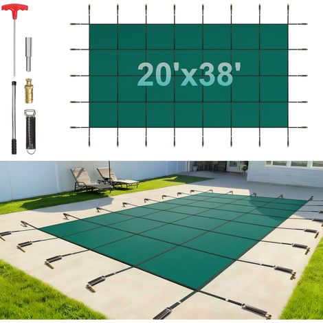 VEVOR Telone di Copertura per Piscina Coperta Rettangolare Blu per Piscine Telone di Copertura Impermeabile per Piscine(18x36 ft)