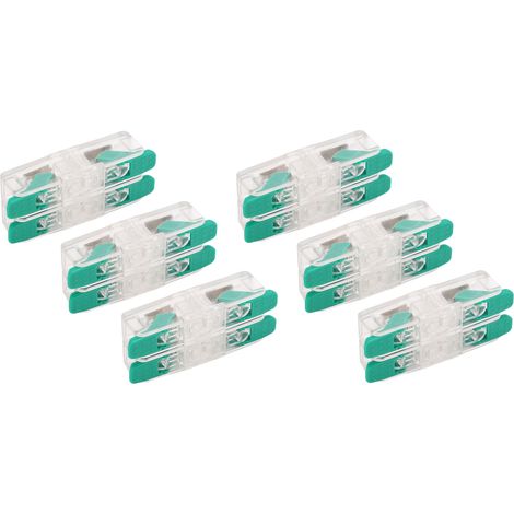 Lot de 10 connecteurs électriques 2 entrées 2 sorties 0.5-6mm² bornier cuivre 41A 450V pour appareils domestiques (1/5)