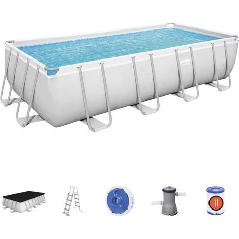 Piscina Power Steel rettangolare in acciaio 488x244x122 cm Bestway (1/3)