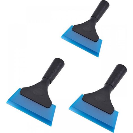 Grattoir à vitres multi-usages en silicone pour fenêtres, vitres, portes de douche, grattoir à vitres (12,7 cm, bleu), 3 pièces (1/5)