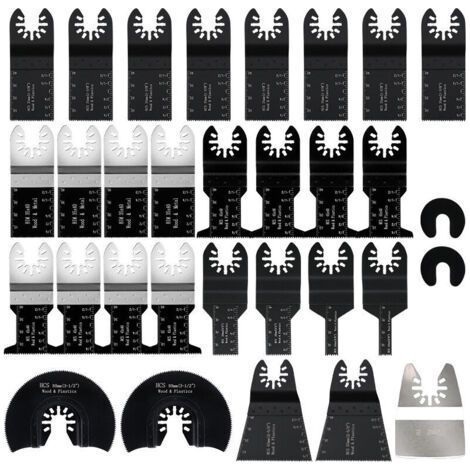 31 Pack Multi-Tool Oscillating Saw Blades, Oscillating Multi-Tool Accessory, Universal Saw Blades for Bosch Dewalt Makita Cutting Wood Corner Tile Nails (1/5)