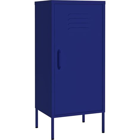 Maison Exclusive - Armadietto Blu Marino 42,5x35x101,5 cm in Acciaio (1/5)