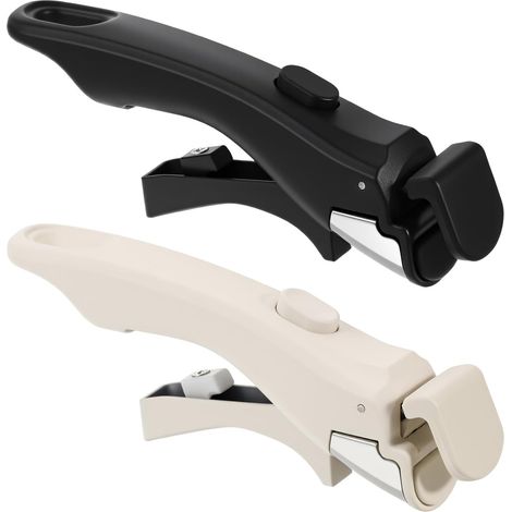 Poignée de casserole amovible – lot de 2 universelles – résistante à la chaleur – ergonomique anti-brûlure – noir et gris